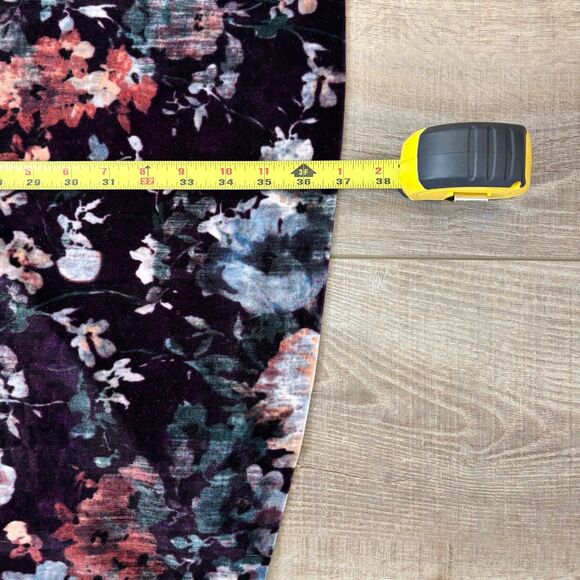 Calvin Klein Womens Velvet Puff Sleeve Floral Dress Size 14 Wedding Whimsigoth - Picture 13 of 14